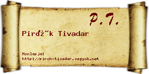 Pirók Tivadar névjegykártya