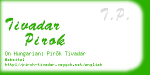 tivadar pirok business card
